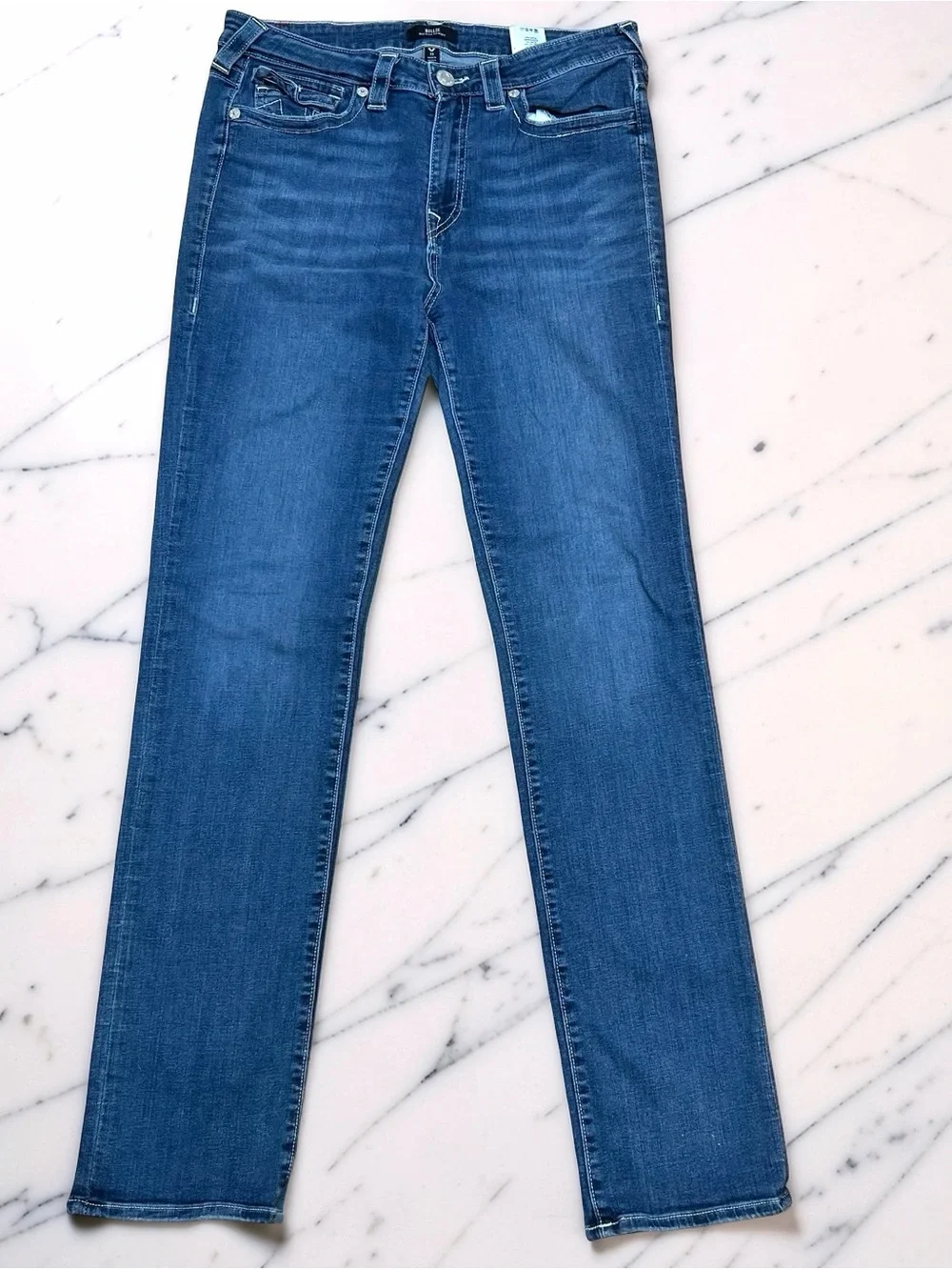 BILLIE True Religion World True Religion Men Straight Jeans in Medium Blue Wash